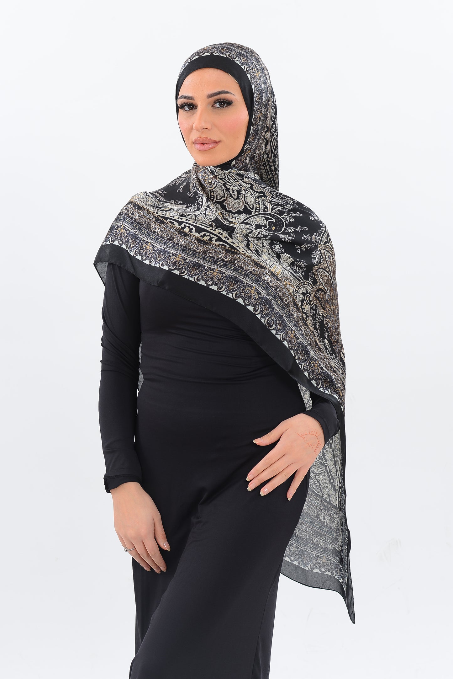 Seidenschal - Schwarz