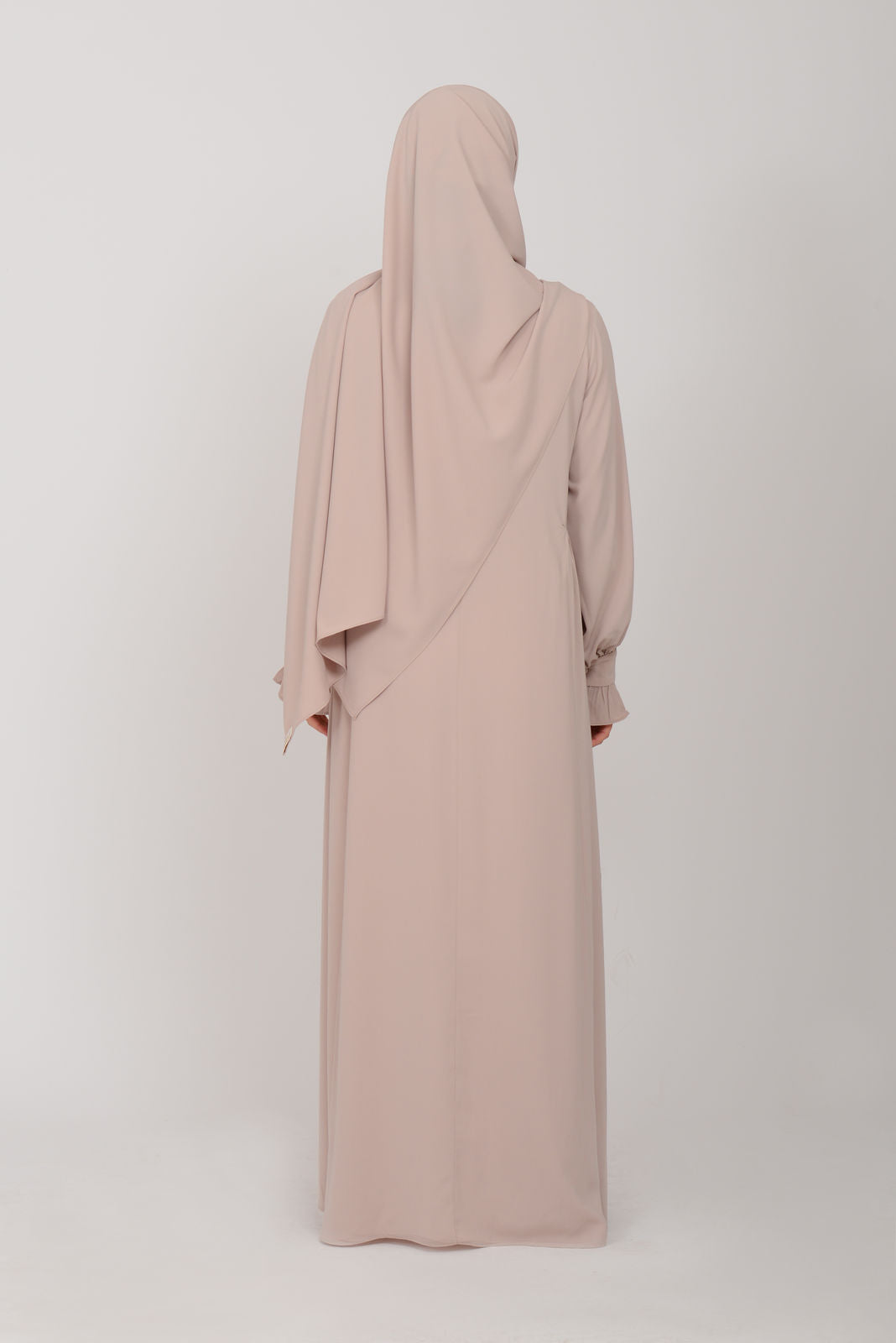Abaya mit Schal - Moonbeige