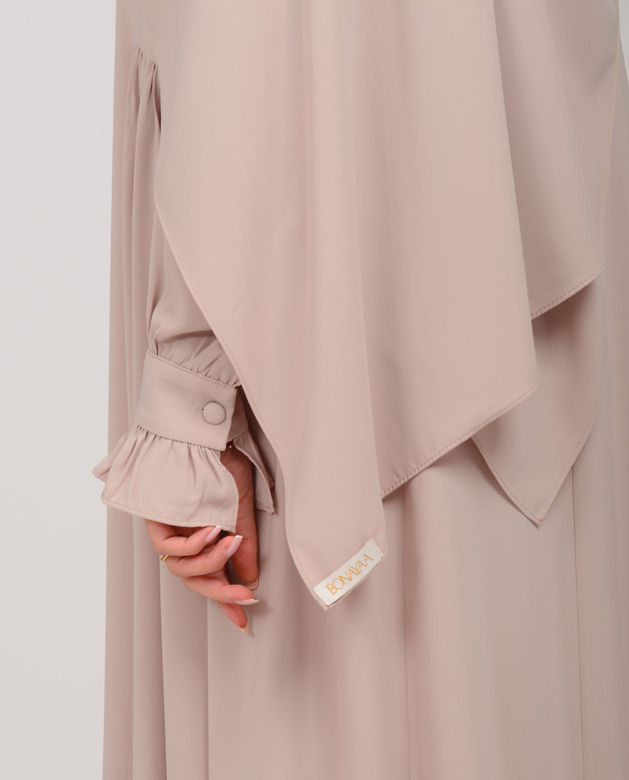 Abaya mit Schal - Moonbeige