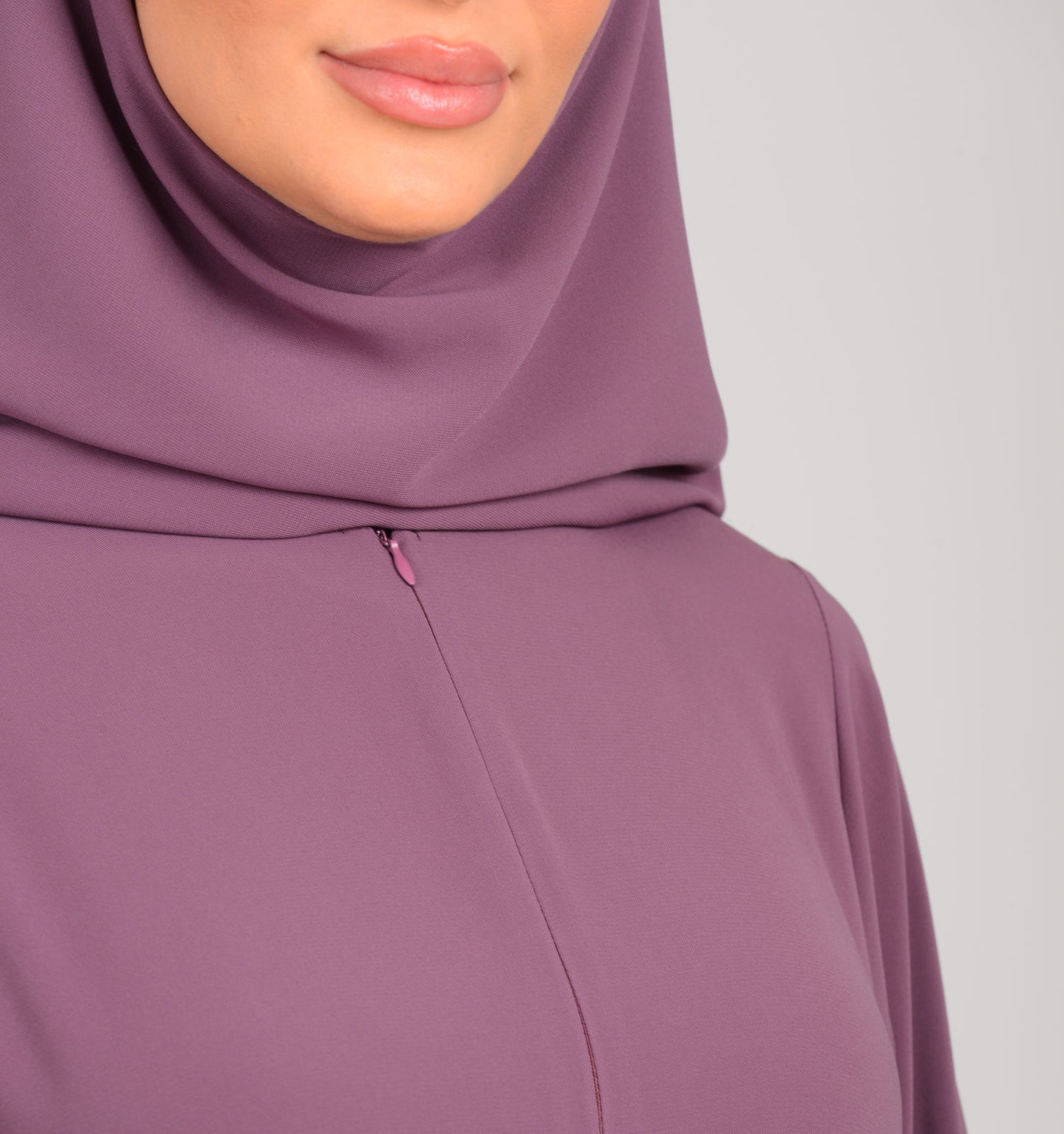 Abaya mit Schal - Beerenrot