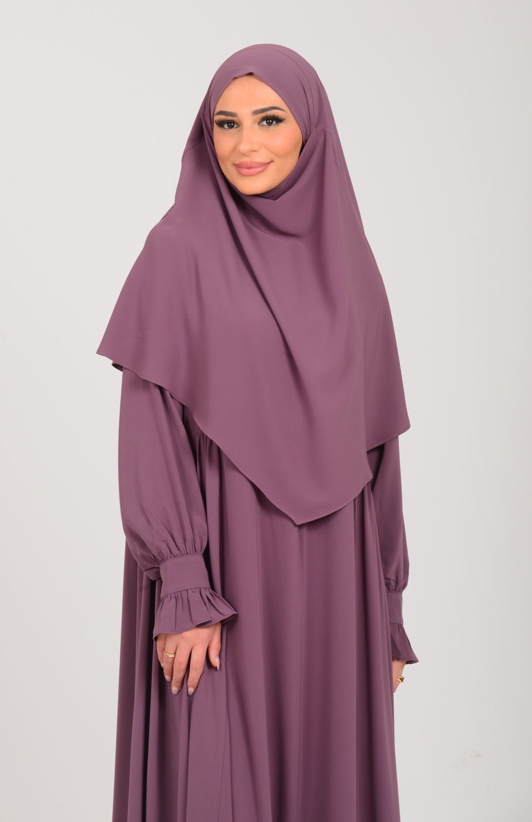 Abaya mit Khimar - Beerenrot
