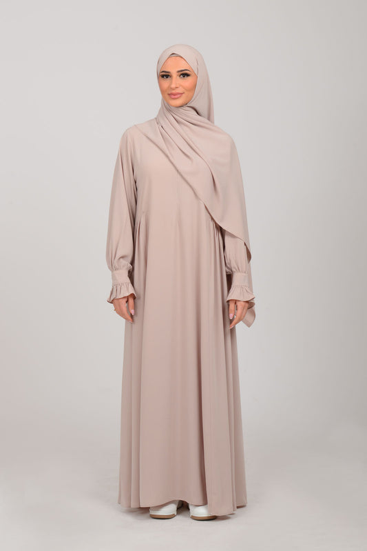 Abaya mit Schal - Moonbeige