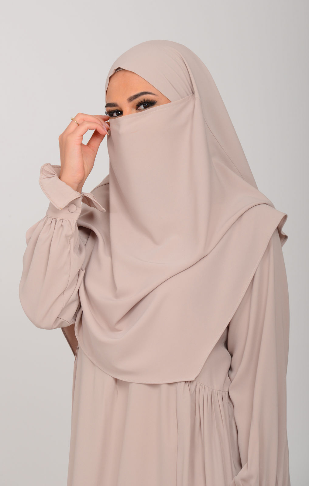 Abaya mit Khimar - Moonbeige