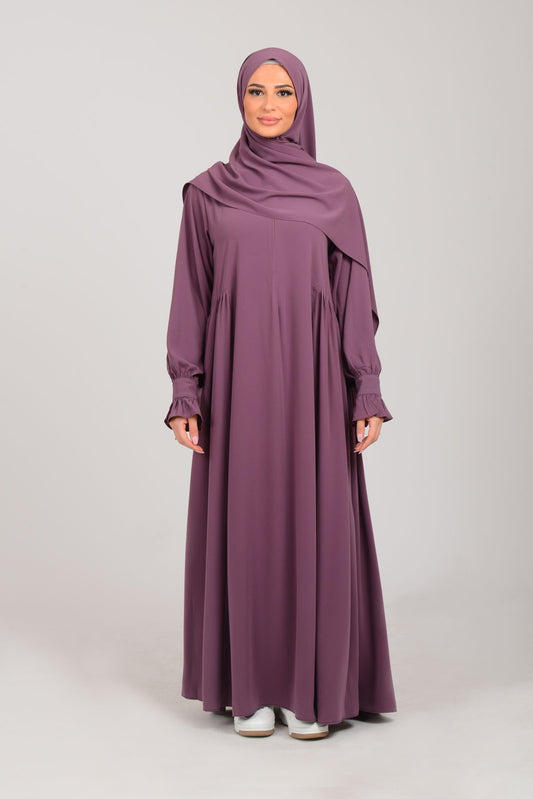 Abaya mit Schal - Beerenrot