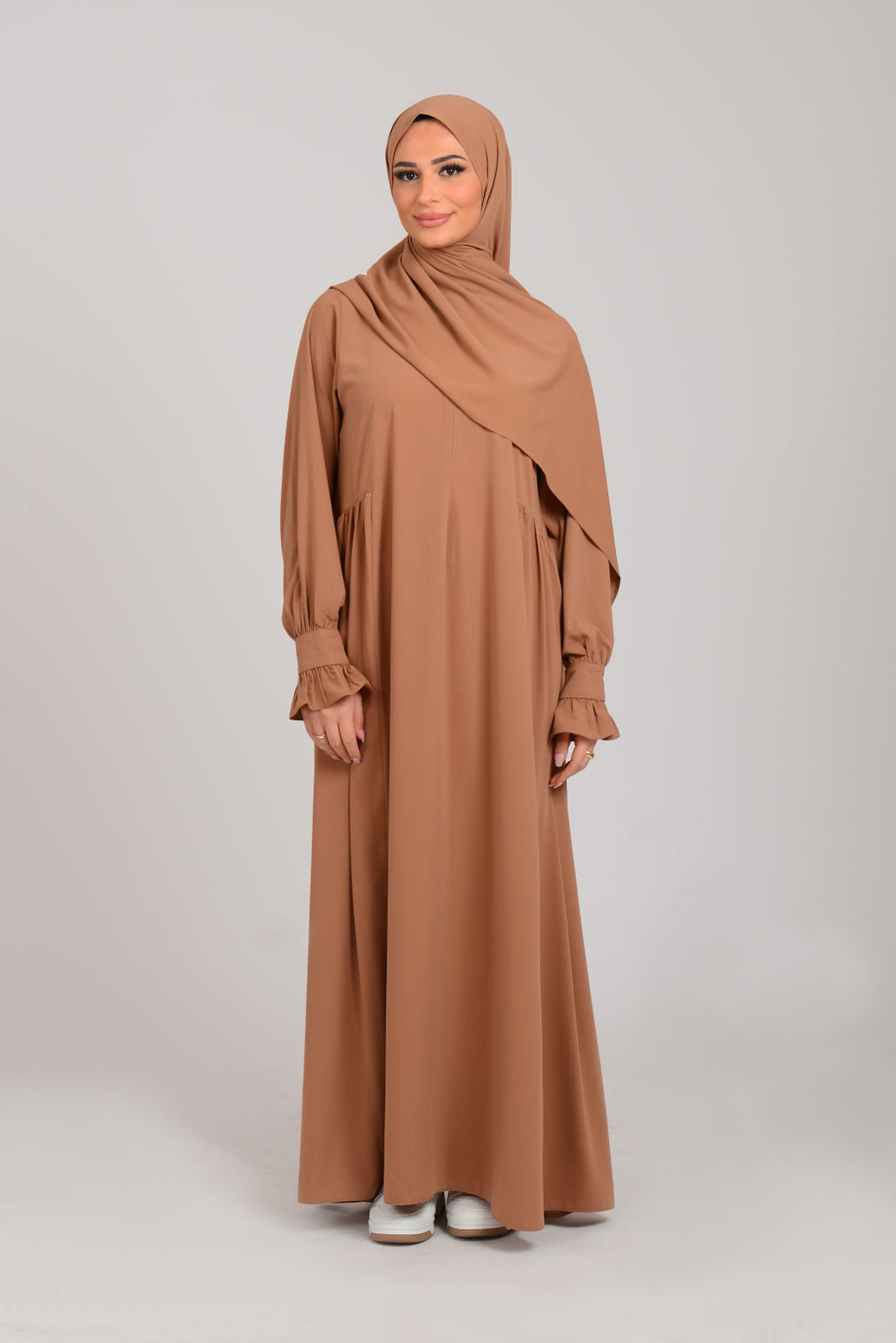 Abaya mit Schal - Dattelgold