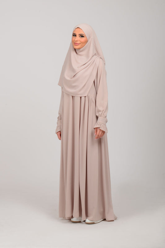 Abaya mit Khimar - Moonbeige