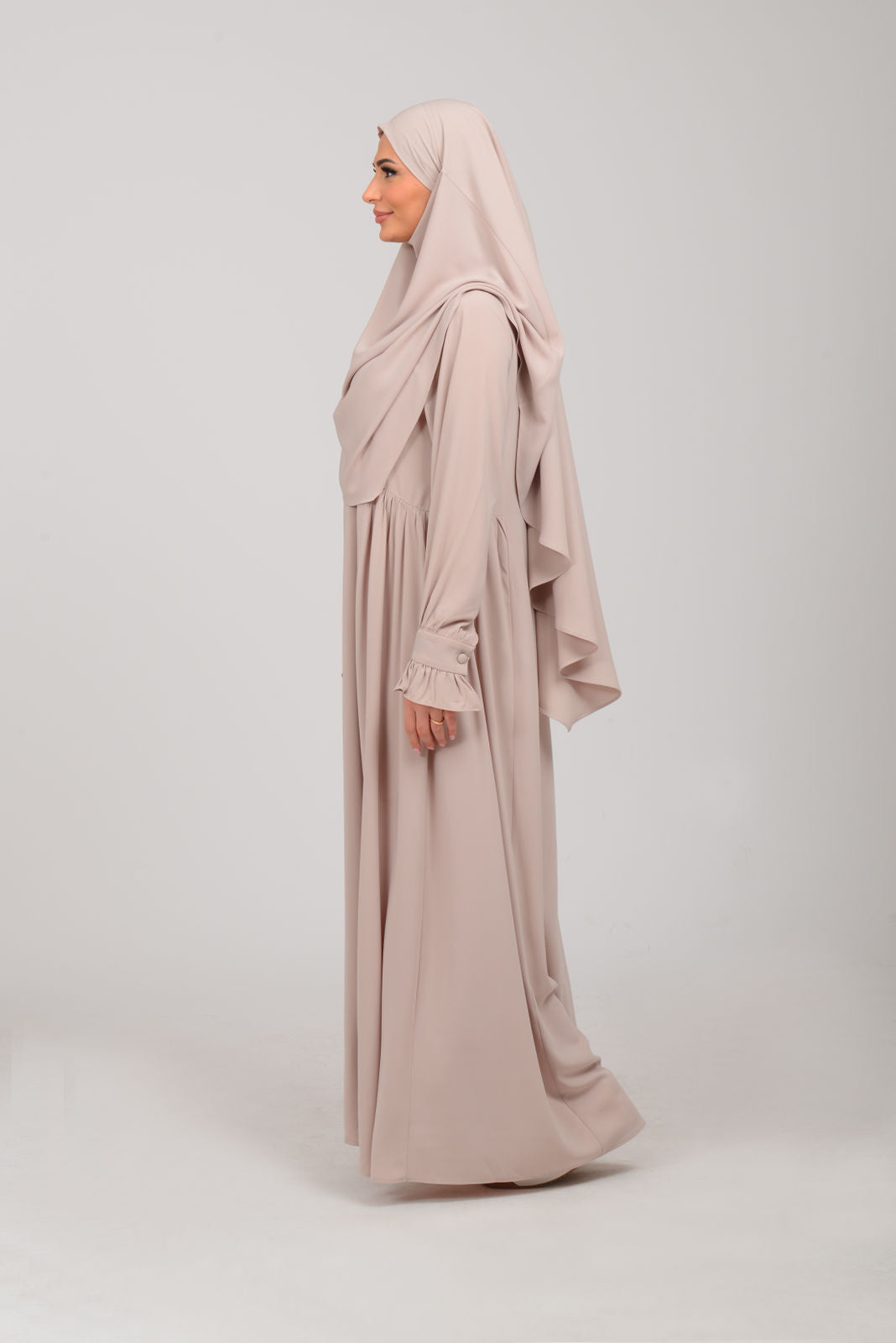 Abaya mit Khimar - Moonbeige