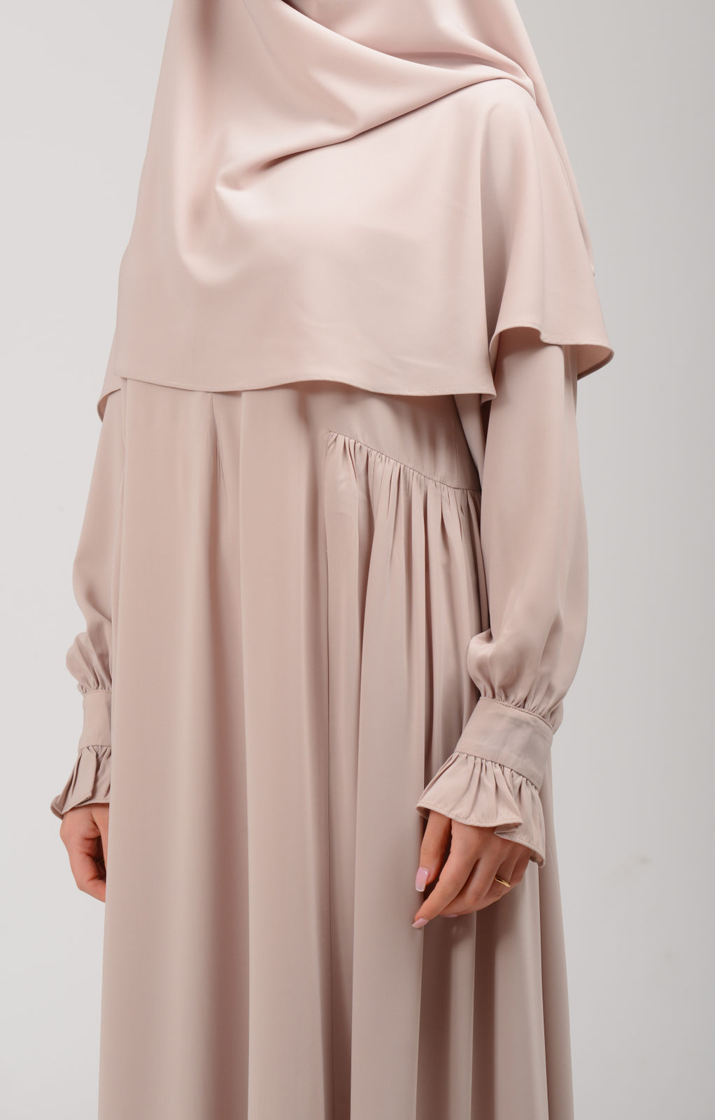 Abaya mit Khimar - Moonbeige