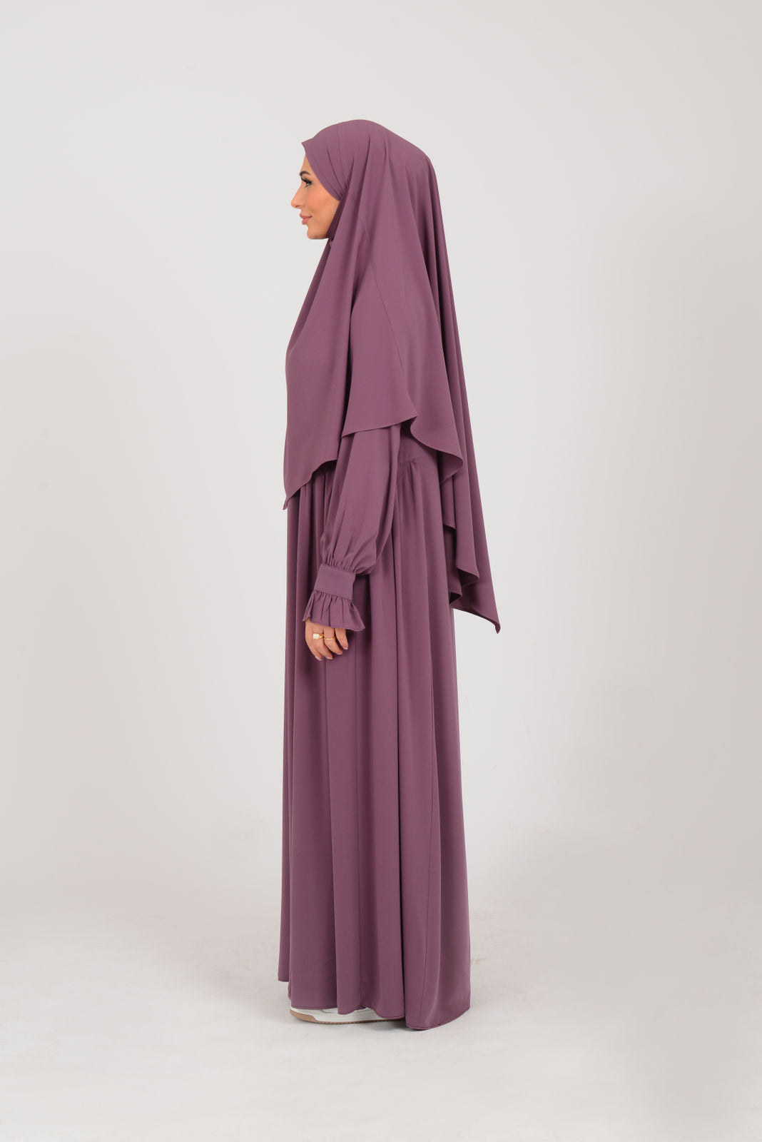 Abaya mit Khimar - Beerenrot