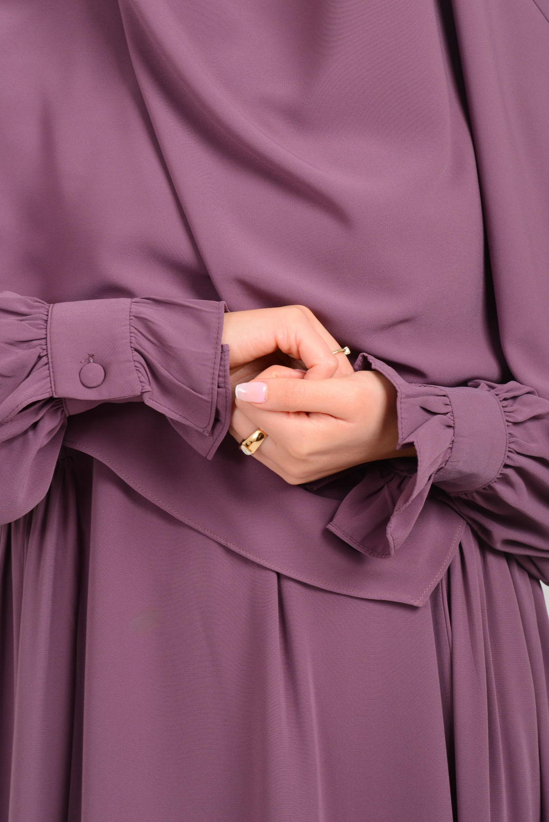 Abaya mit Khimar - Beerenrot