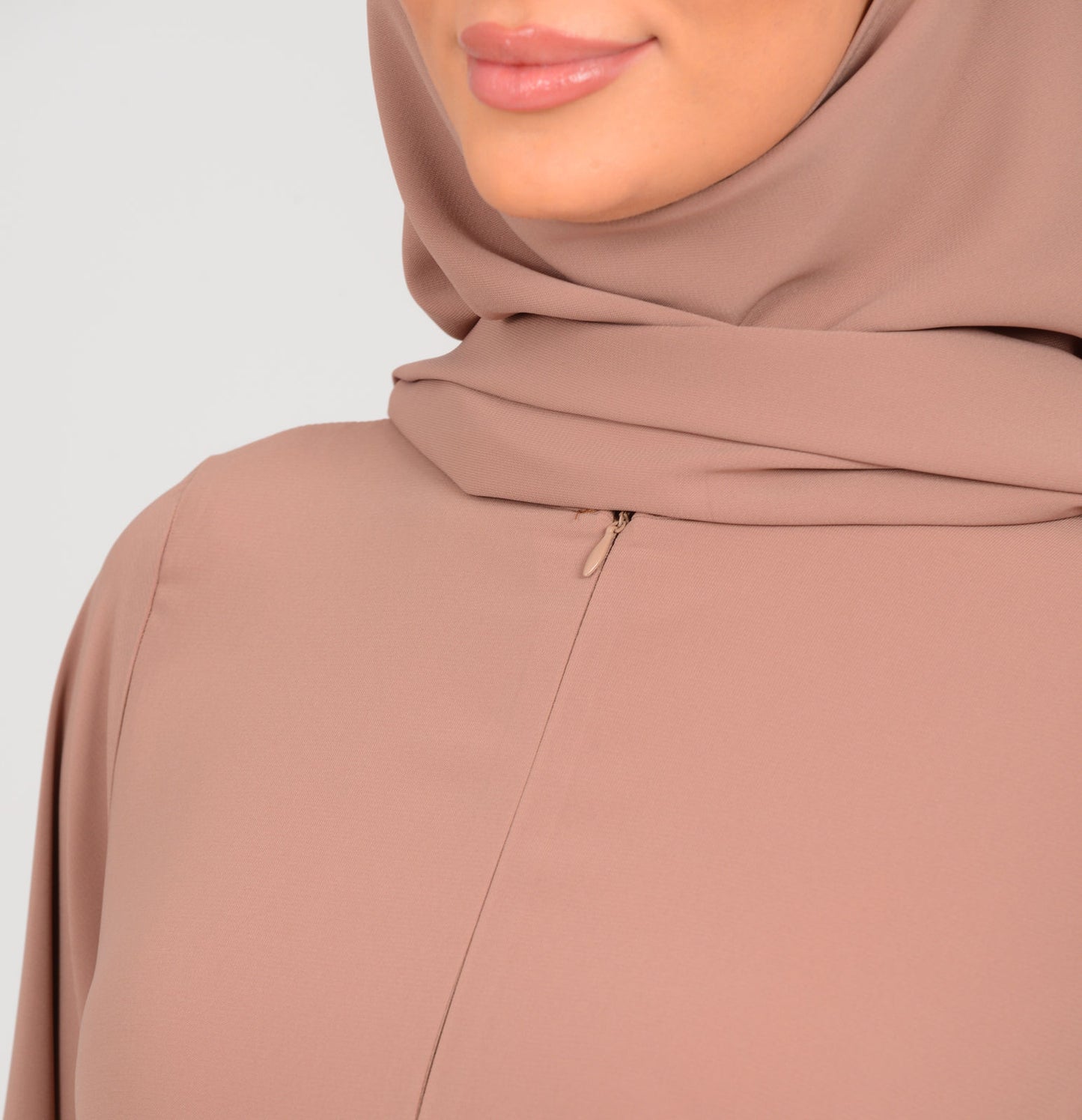 Abaya mit Khimar - Sandelholzbraun